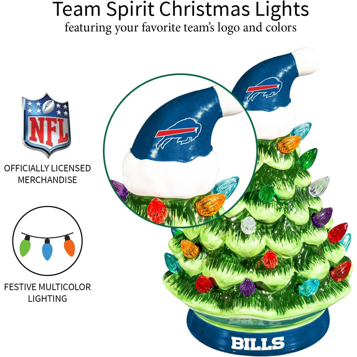 NFL Ceramic Christmas Trees that Light Up