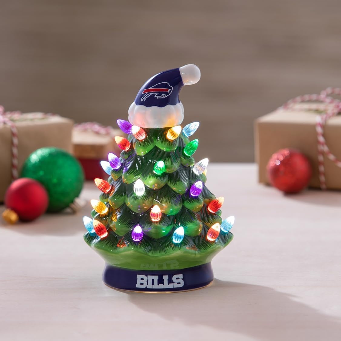 NFL Ceramic Christmas Trees that Light Up